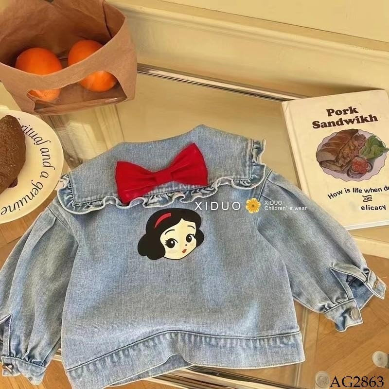 RED BOW COLLAR JEAN JACKET