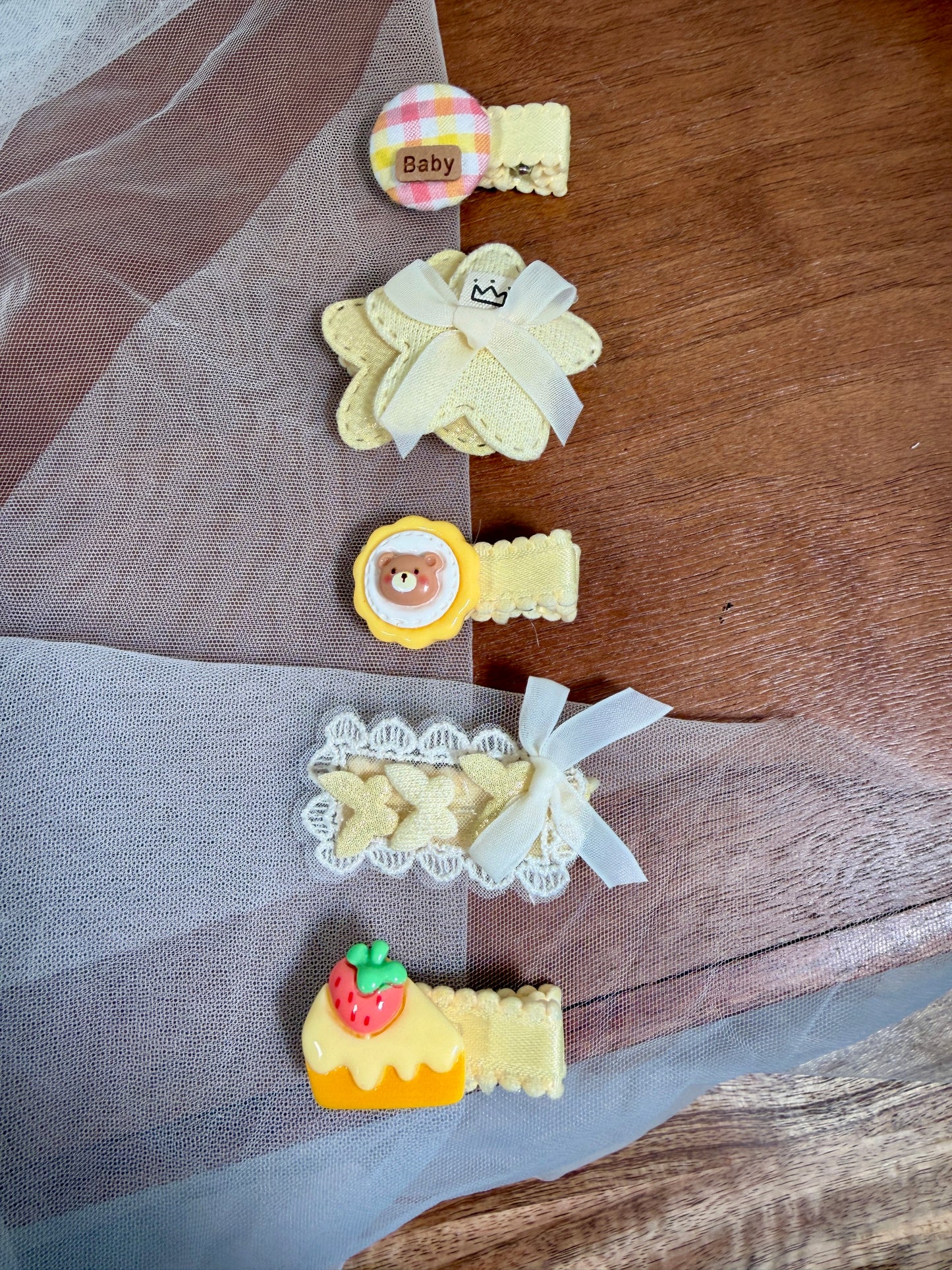 5-Piece Pastel Hair Clips | Kawaii Animal & Floral Snap Accessories
