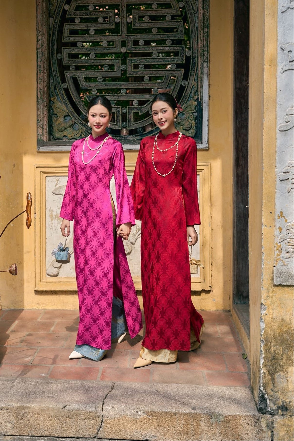 Double Layer Ao Dai | Vietnamese Traditional Dress • Tet Outfit • Elegant Wedding Tea Ceremony Heritage Dress. Lunar New Year Dress