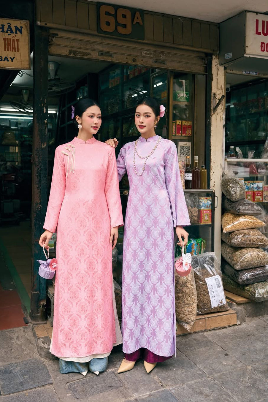Lavender Purple Ao Dai Vietnamese Traditional Dress • Handcrafted Tet Outfit • Elegant Heritage Attire Wedding Guest Dress