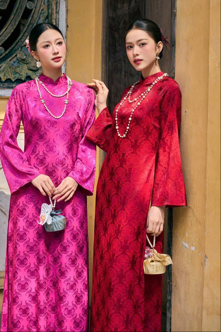 Double Layer Ao Dai | Vietnamese Traditional Dress • Tet Outfit • Elegant Wedding Tea Ceremony Heritage Dress. Lunar New Year Dress