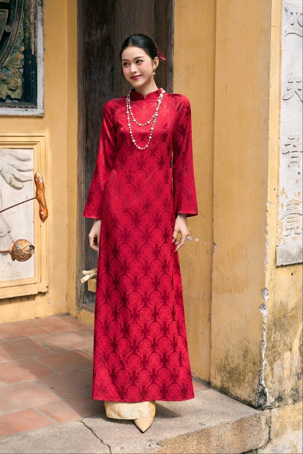 Double Layer Ao Dai | Vietnamese Traditional Dress • Tet Outfit • Elegant Wedding Tea Ceremony Heritage Dress. Lunar New Year Dress