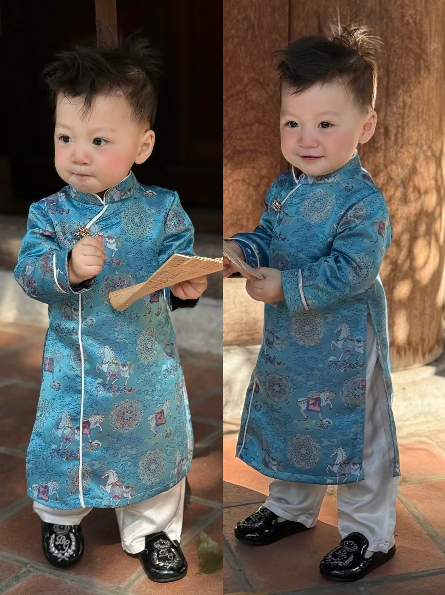 Boys Traditional Áo Dài Set - Vietnamese New Year Outfit | Kids Heritage Dress -Wedding & Birthday Suit
