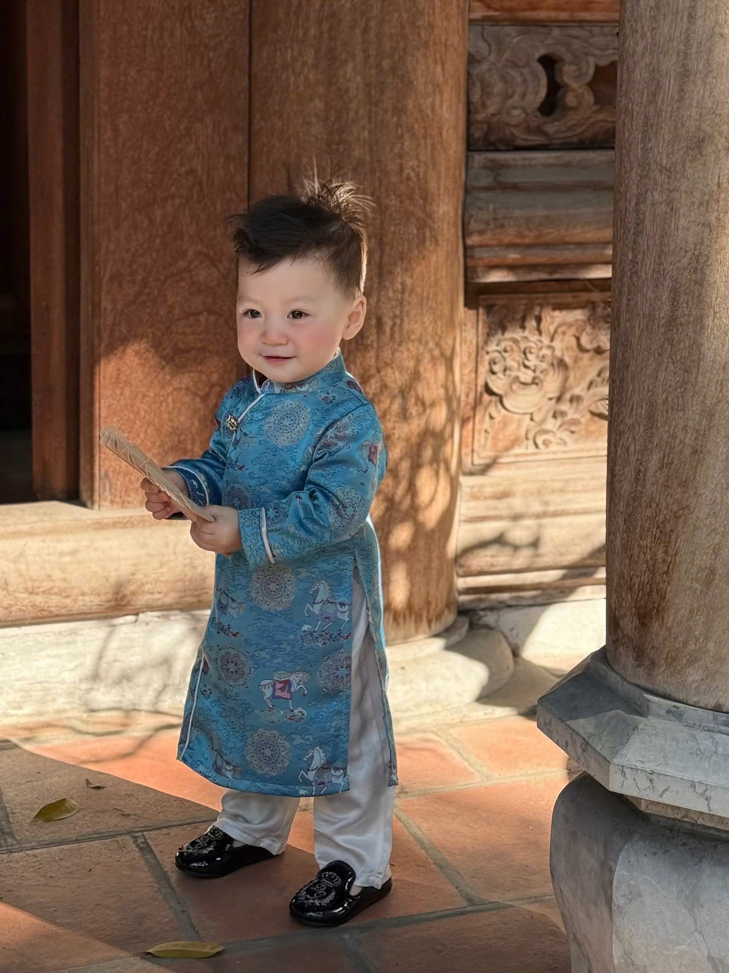 Boys Traditional Áo Dài Set - Vietnamese New Year Outfit | Kids Heritage Dress -Wedding & Birthday Suit