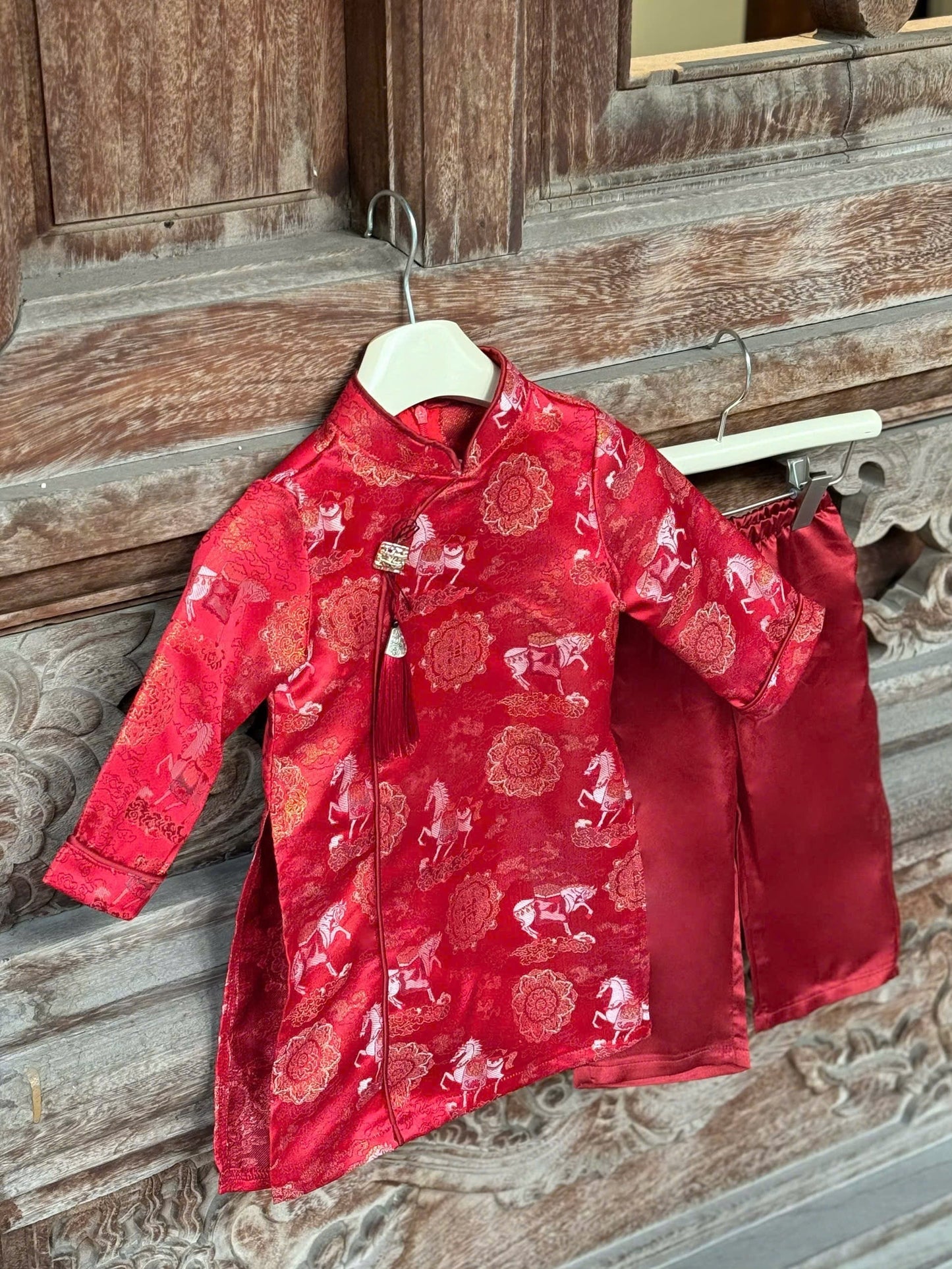 Boys Traditional Áo Dài Set - Vietnamese New Year Outfit | Kids Heritage Dress -Wedding & Birthday Suit
