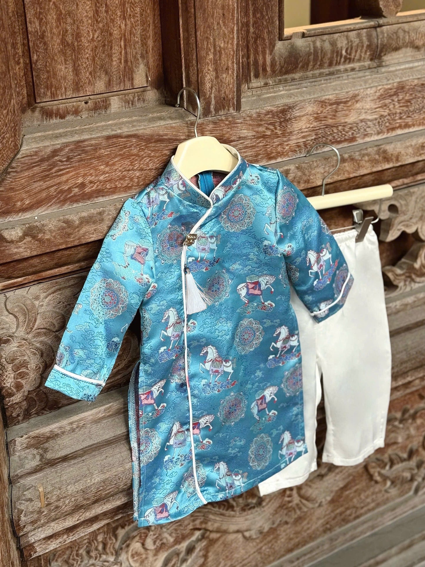 Boys Traditional Áo Dài Set - Vietnamese New Year Outfit | Kids Heritage Dress -Wedding & Birthday Suit
