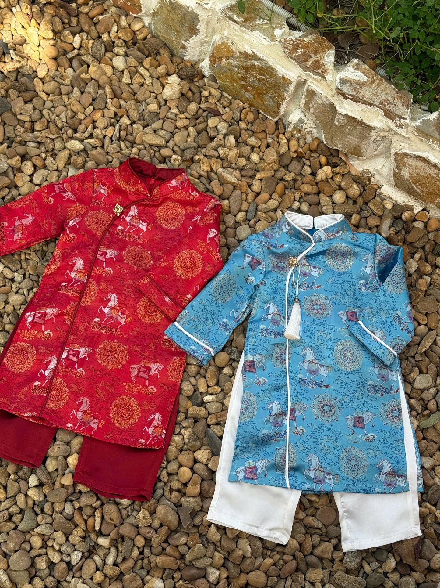 Boys Traditional Áo Dài Set - Vietnamese New Year Outfit | Kids Heritage Dress -Wedding & Birthday Suit