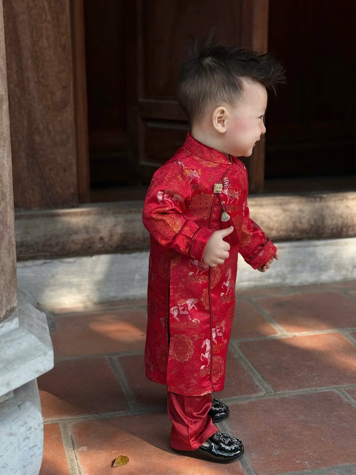 Boys Traditional Áo Dài Set - Vietnamese New Year Outfit | Kids Heritage Dress -Wedding & Birthday Suit