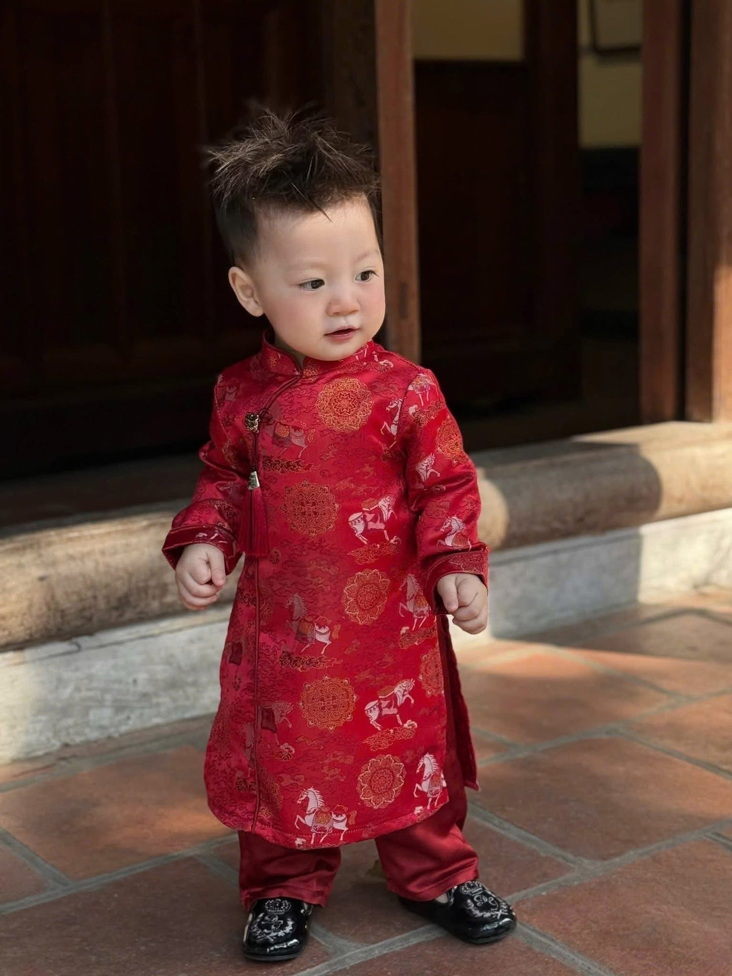 Boys Traditional Áo Dài Set - Vietnamese New Year Outfit | Kids Heritage Dress -Wedding & Birthday Suit