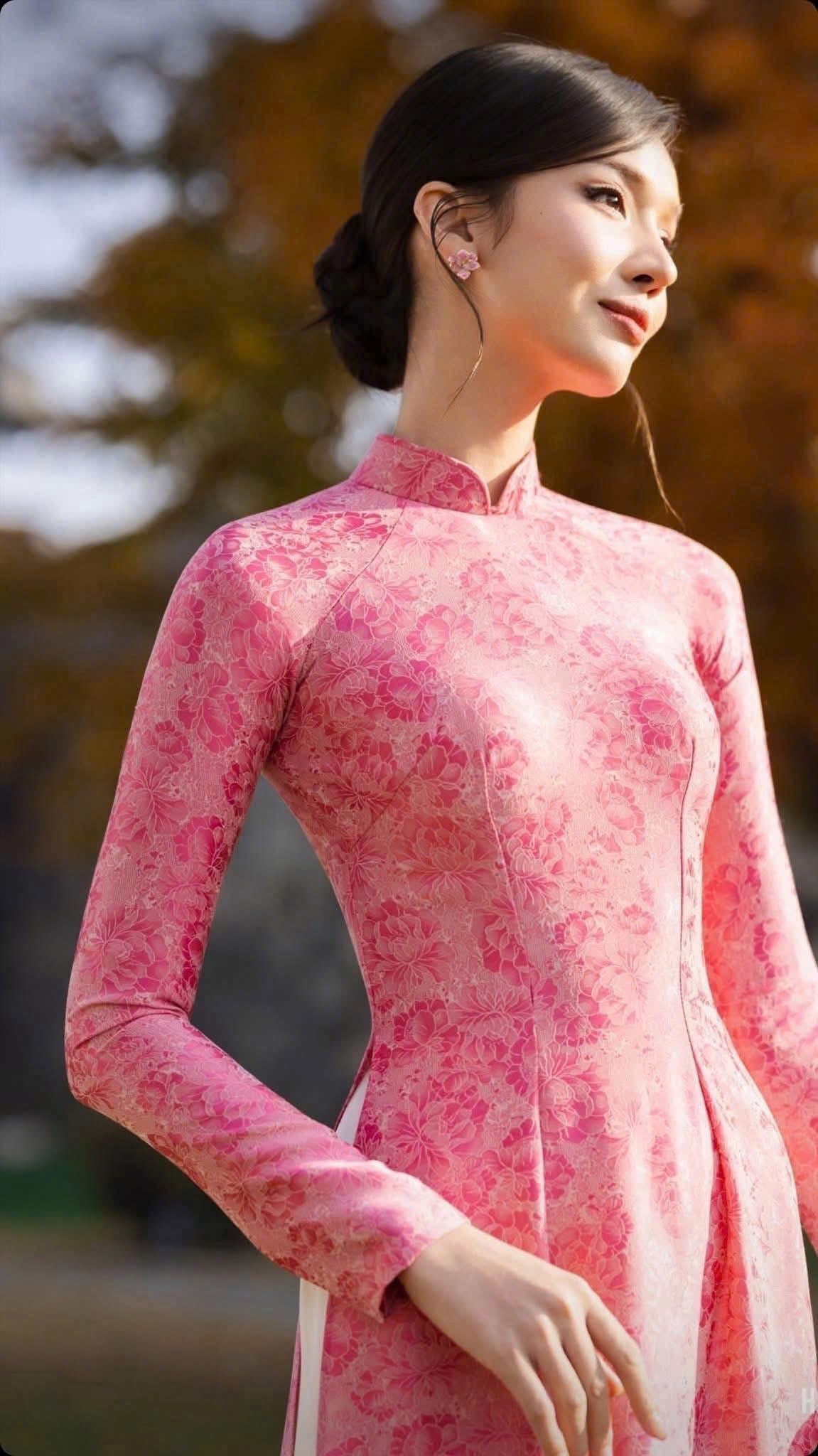 Pink Floral Áo Dài Set | Vietnamese Traditional Wedding Guest Outfit