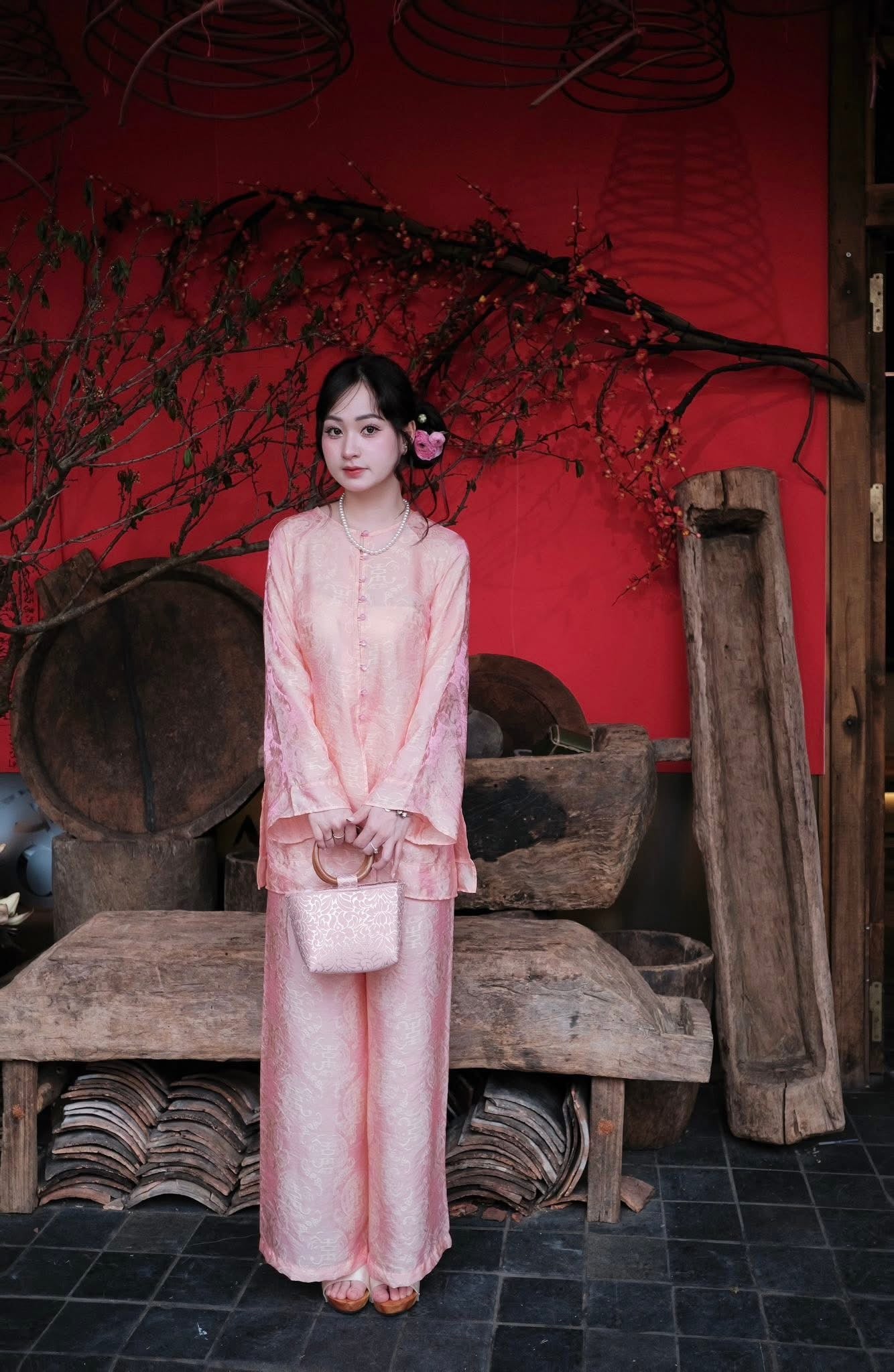 Vietnamese Áo Bà Ba for Girl & Woman| Matching Mother Daughter Áo Bà Ba| Mommy and Me Lunar New Year Outfit - Kid Áo Bà Ba