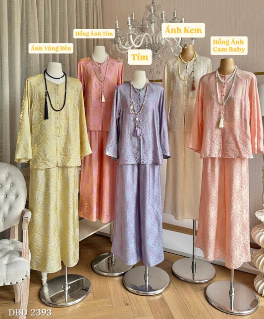 Vietnamese Ao Ba Ba - Silk Festival Outfit - Lunar New Year & Temple Wear - Handmade Ethnic Heritage Two-Piece Set for Women