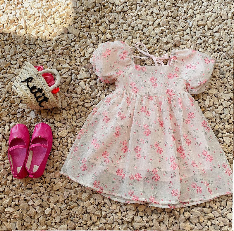 MOMMY AND GIRL ROSE DRESS SET