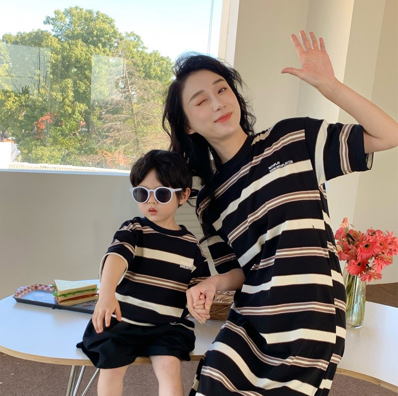 MOMMY DRESS AND BABY T-SHIRT MATCHING