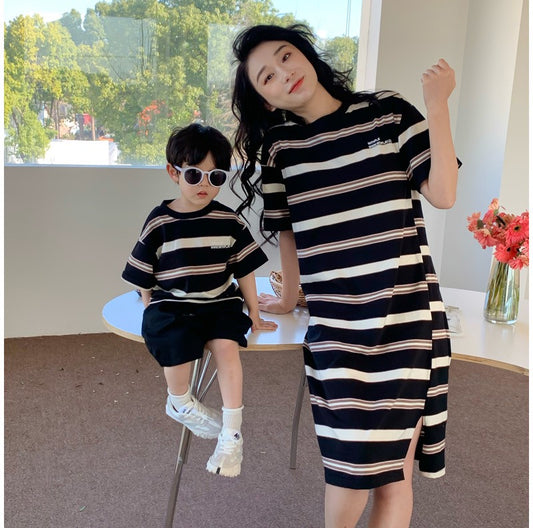 MOMMY DRESS AND BABY T-SHIRT MATCHING
